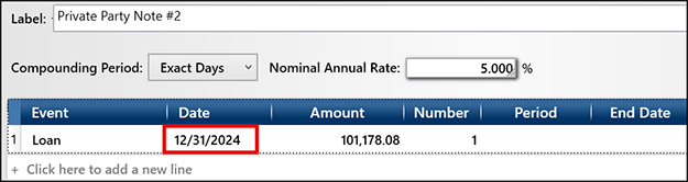 Blog-Annual Compounding for Private Party Notes-Cash Flow 2