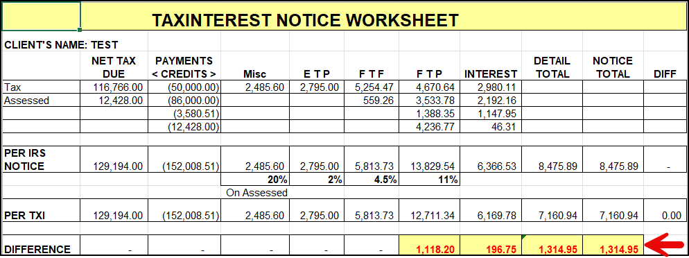 TXI Worksheet